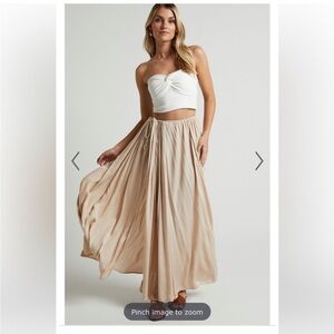 Showpo Cream Maxi Skirt